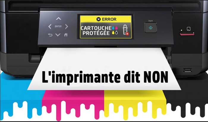 Inkjet411 France Hp 62 301 302 303 304 Erreur Cartouche Protegee